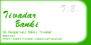 tivadar banki business card
