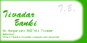 tivadar banki business card